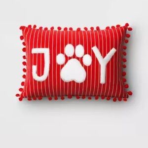 Red and White Striped Joy Pillow Target